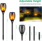 Solar Lights Outdoor 99 LED Higher & Larger Flickering Flame Solar Torch Lights 43" Waterproof Outdoor Lighting Solar Powered Pathway Walkway Lights for outside Garden Patio Yard, 4Pack