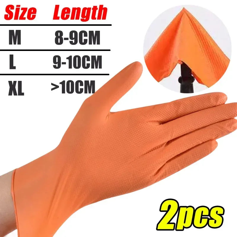 Heavy Duty Nitrile Gloves 8Mil Extra Thick Mechanic Home Garden Disposable Glove with Textured Grip Antislip Safety Work Gloves