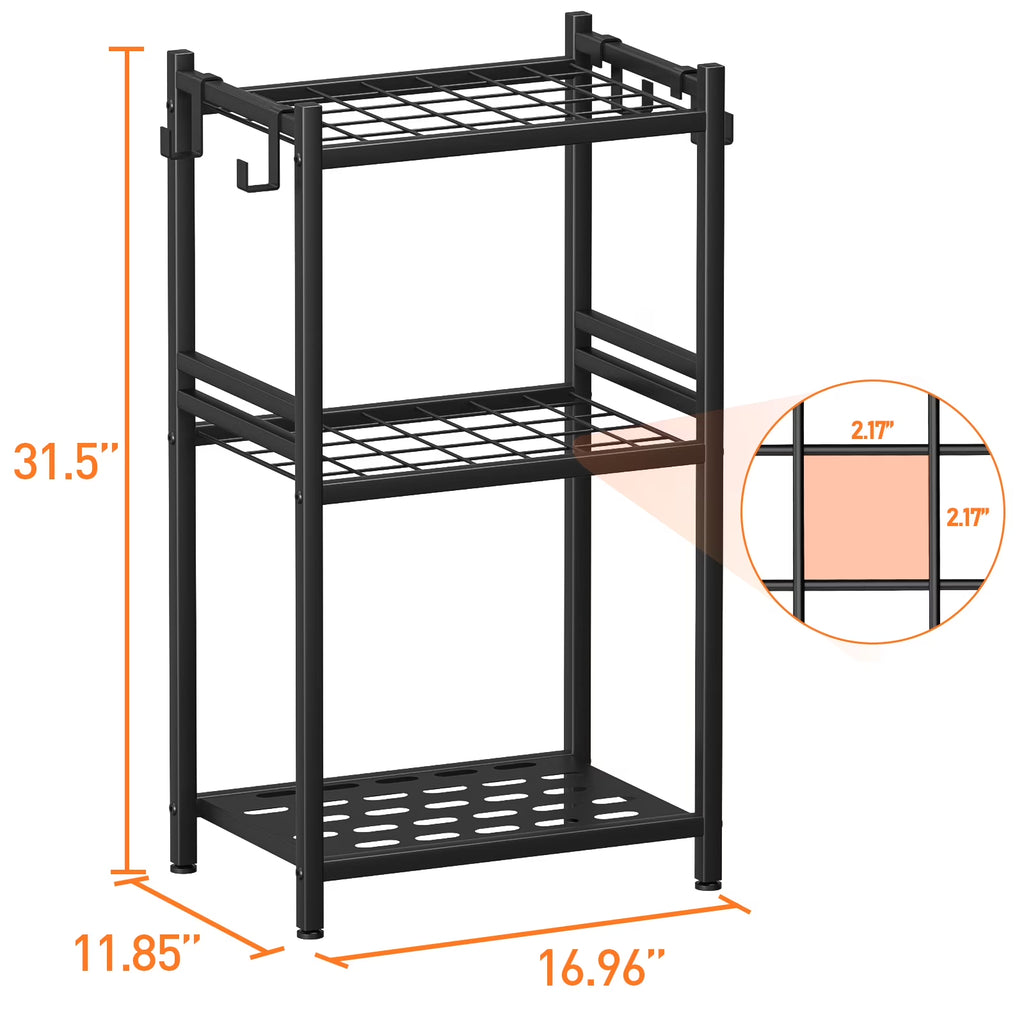 Garden Tool Organizer, UNTIMATY Yard Tool Rack with Hooks for Garage Organization Storage,Heavy Duty Metal Garden Tool Organizer Stand for Garage Shed Backyard