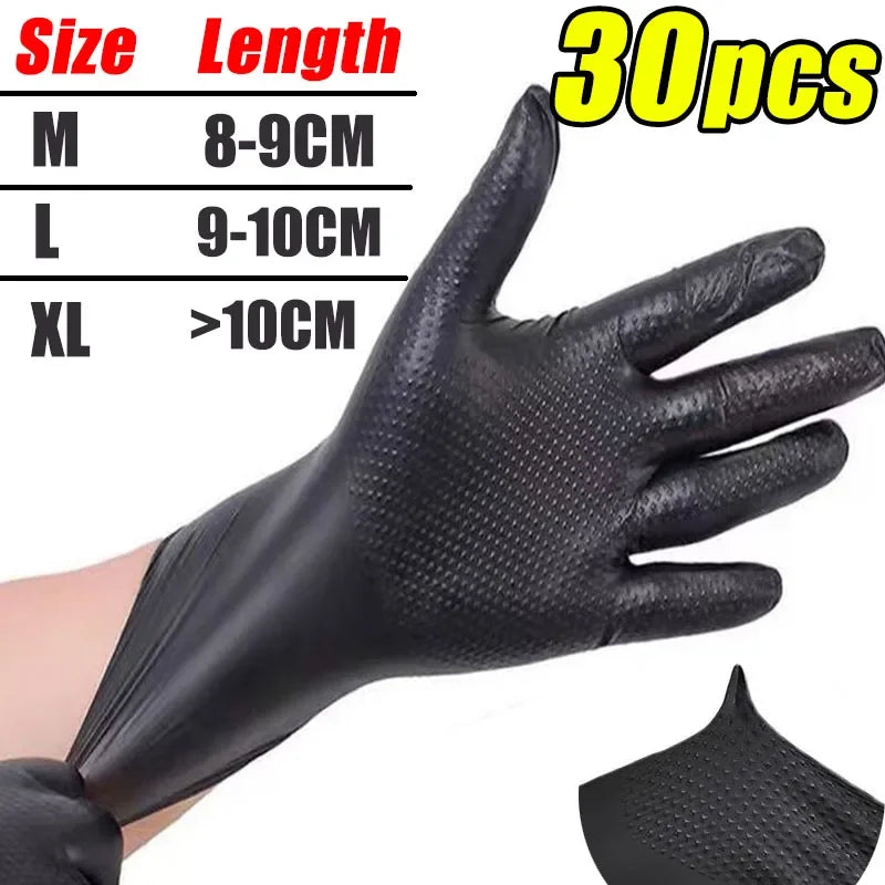 Heavy Duty Nitrile Gloves 8Mil Extra Thick Mechanic Home Garden Disposable Glove with Textured Grip Antislip Safety Work Gloves