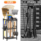 Garden Tool Organizer, UNTIMATY Yard Tool Rack with Hooks for Garage Organization Storage,Heavy Duty Metal Garden Tool Organizer Stand for Garage Shed Backyard