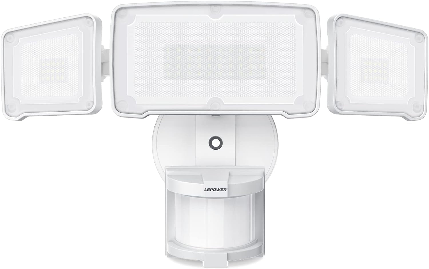 LED Security Lights Motion Sensor Light Outdoor, 38W 4200LM Light, 5500K, IP65 Waterproof, 3 Head Detected Flood Light for Garage, Yard, Porch (White)