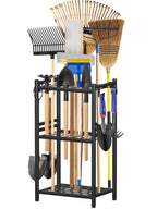Garden Tool Organizer, UNTIMATY Yard Tool Rack with Hooks for Garage Organization Storage,Heavy Duty Metal Garden Tool Organizer Stand for Garage Shed Backyard