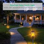 Solar Lights Outdoor 99 LED Higher & Larger Flickering Flame Solar Torch Lights 43" Waterproof Outdoor Lighting Solar Powered Pathway Walkway Lights for outside Garden Patio Yard, 4Pack
