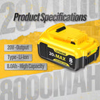 20V Replacement Lithium Battery — 8.0Ah