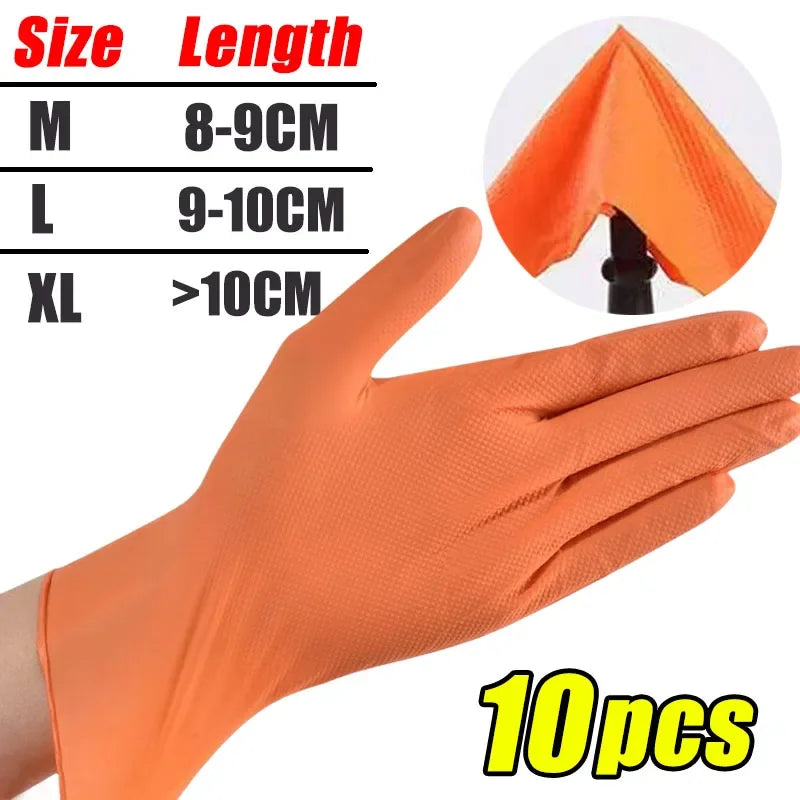 Heavy Duty Nitrile Gloves 8Mil Extra Thick Mechanic Home Garden Disposable Glove with Textured Grip Antislip Safety Work Gloves