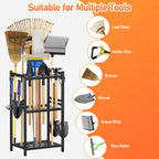 Garden Tool Organizer, UNTIMATY Yard Tool Rack with Hooks for Garage Organization Storage,Heavy Duty Metal Garden Tool Organizer Stand for Garage Shed Backyard